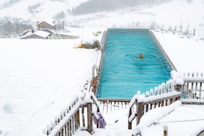 Priesteregg Bogner Chalet aussen Pool Winter